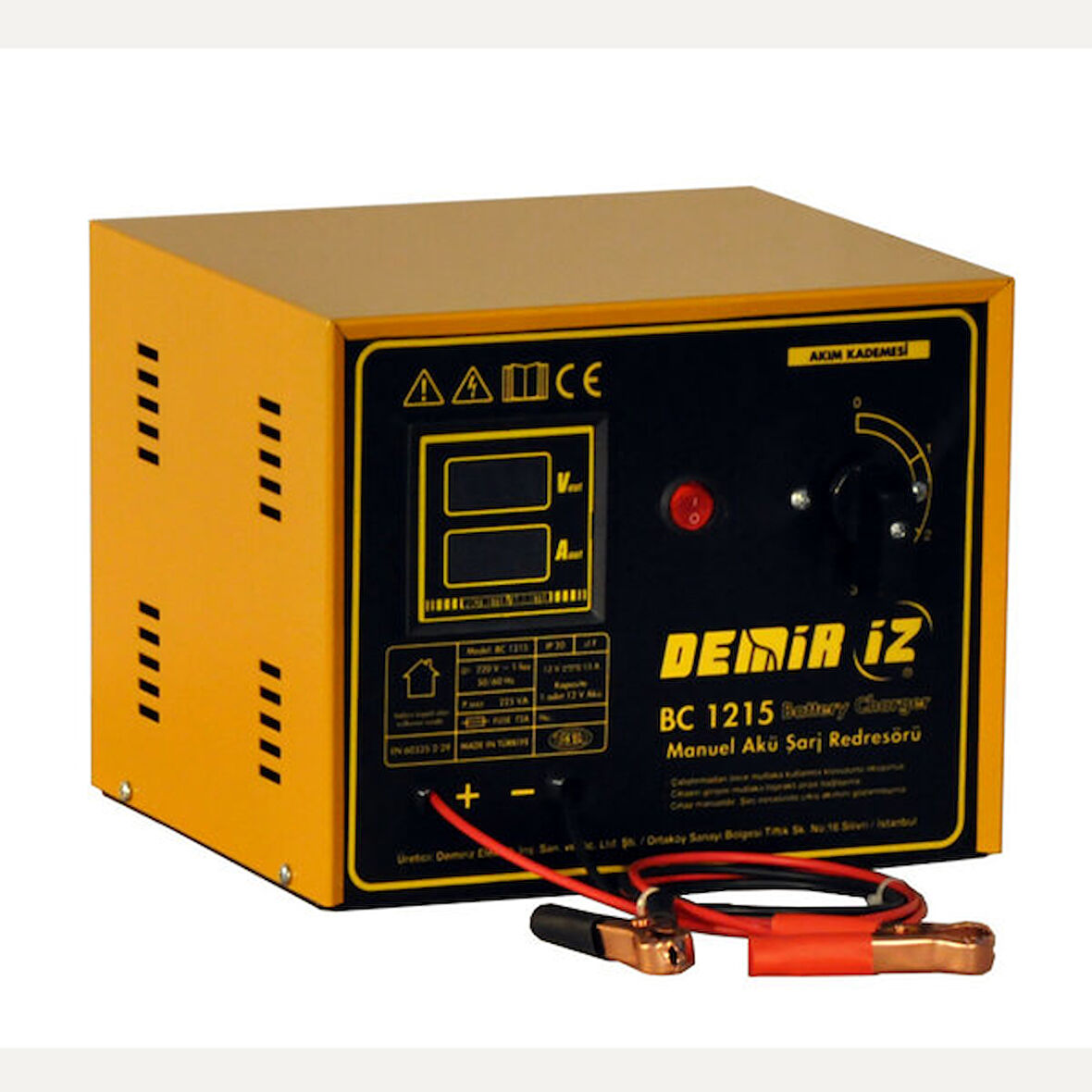 DEMİRİZ 12V-15A Manuel Tek Akü Şarj 