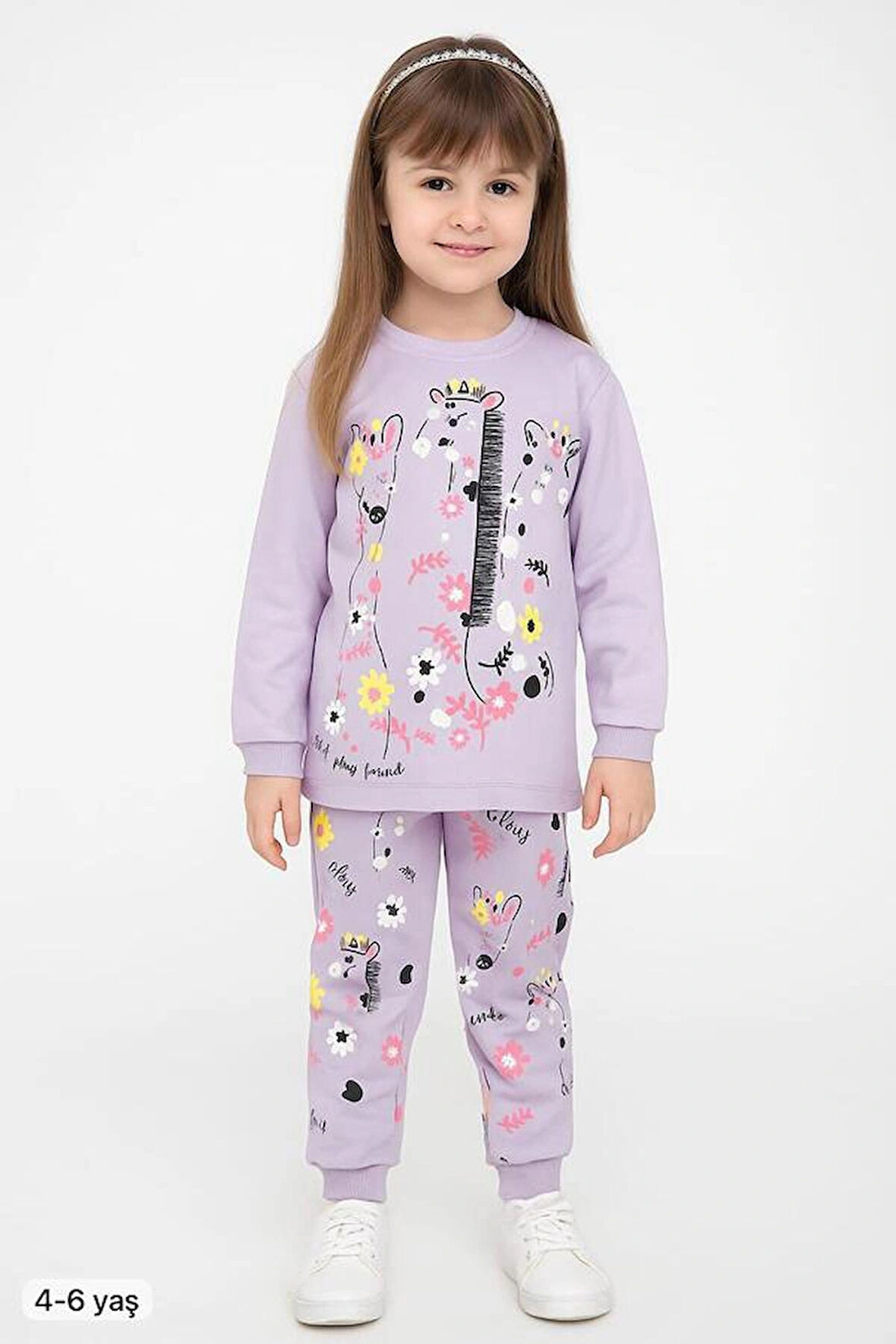 Lila Zürafa 4-6 Yaş Alt Üst Takım