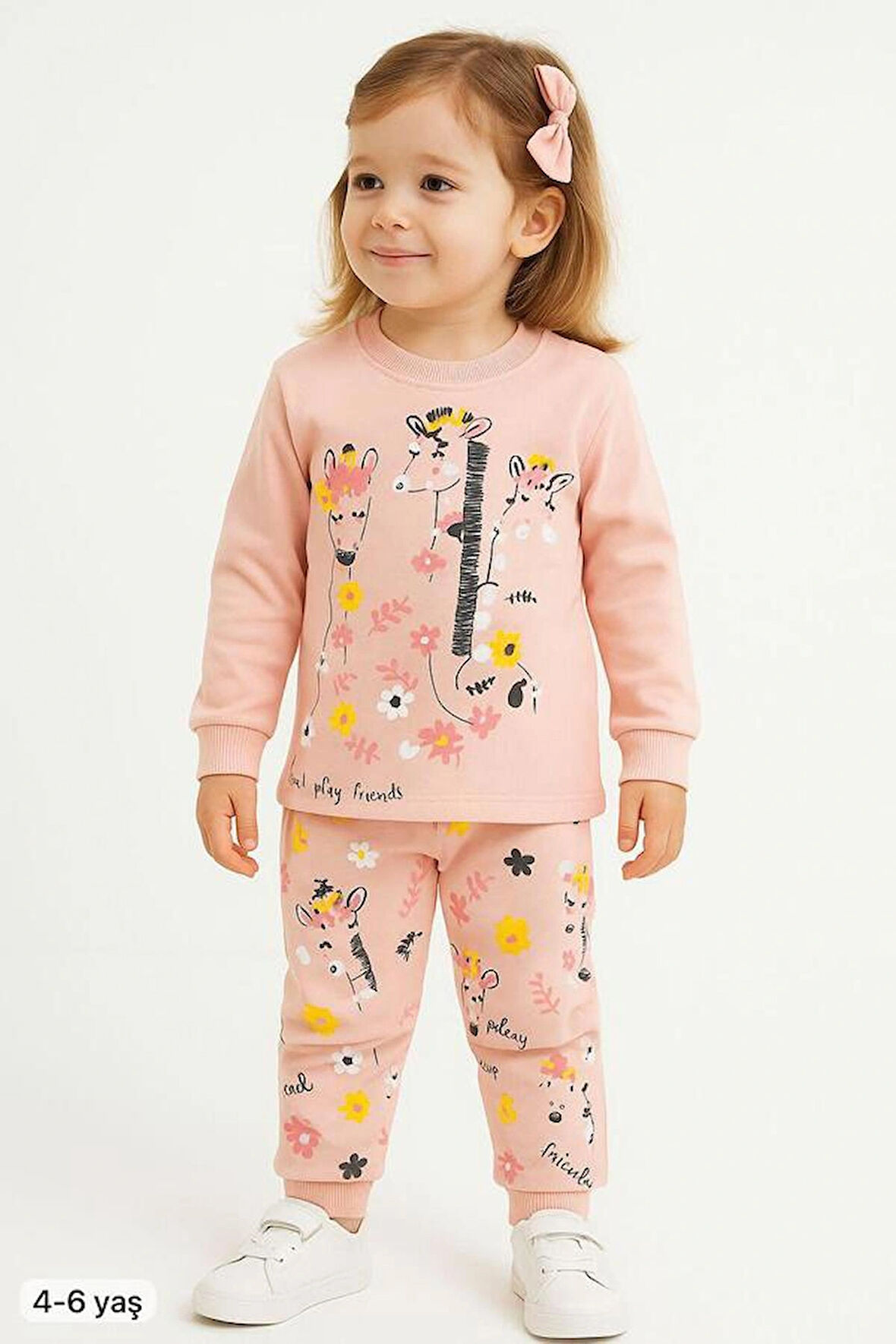 Ekru Zürafa 4-6 Yaş Alt Üst Takım