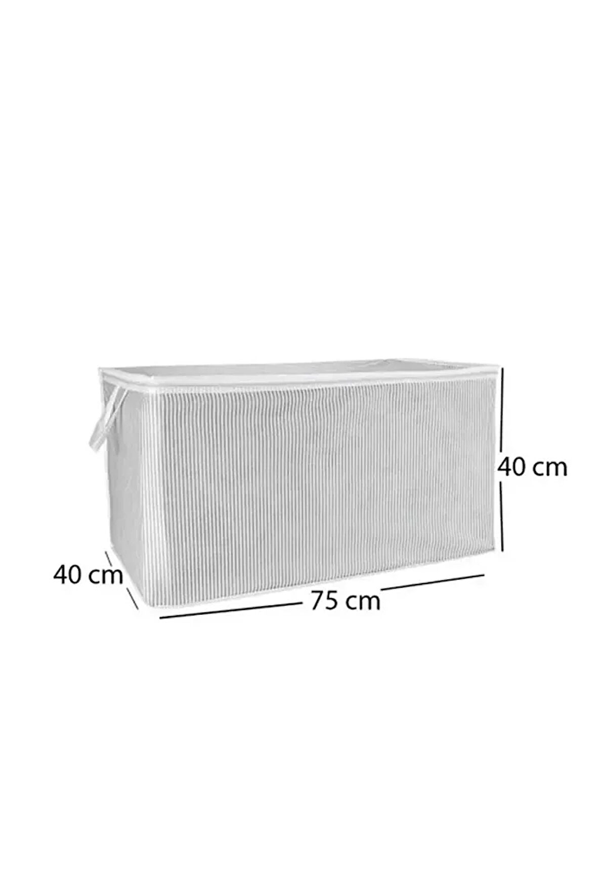 (5 ADET) Alas Gri Çizgili Fermuarlı Maxi Boy Hurç Yastık-yorgan-kıyafet Düzenleyici 75*40*40 Cm