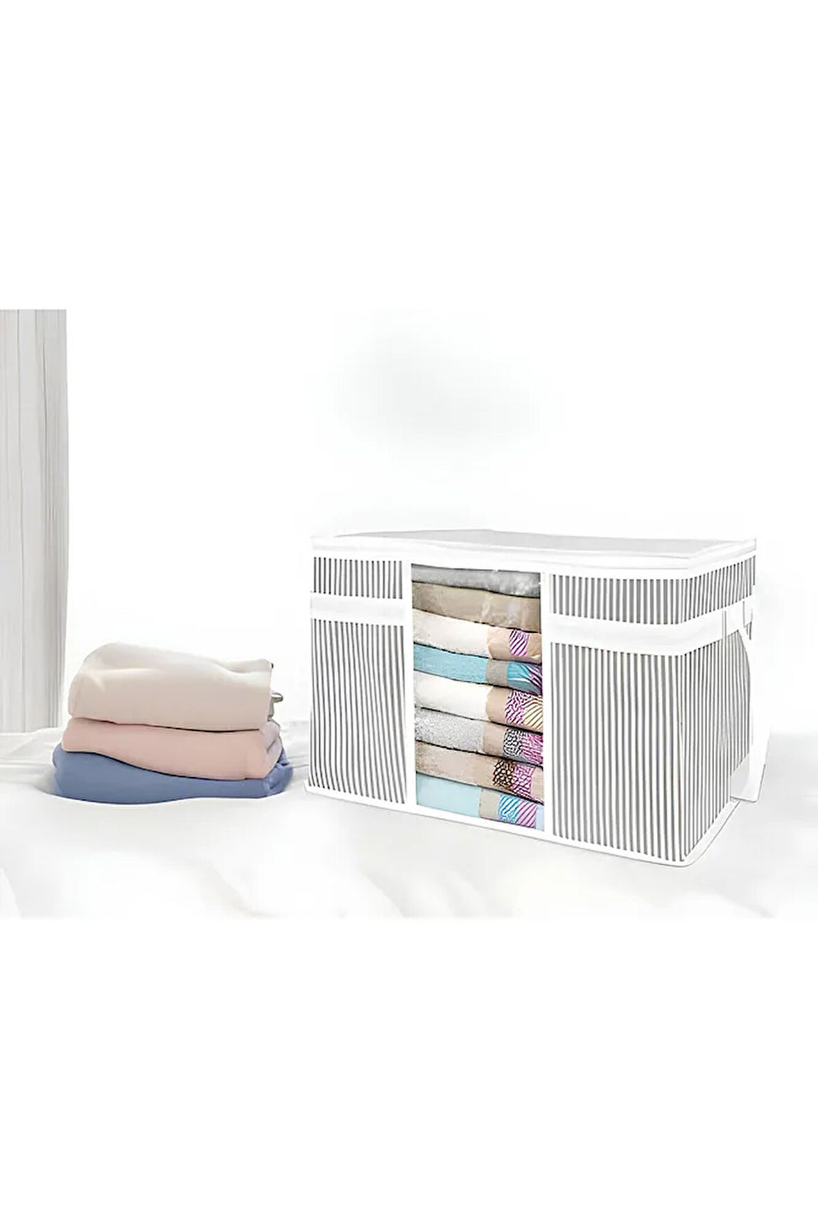 (5 ADET) ALAS Pencereli Kazak Hurcu Kıyafet Düzenleyici 45 X 40 X 30 Cm