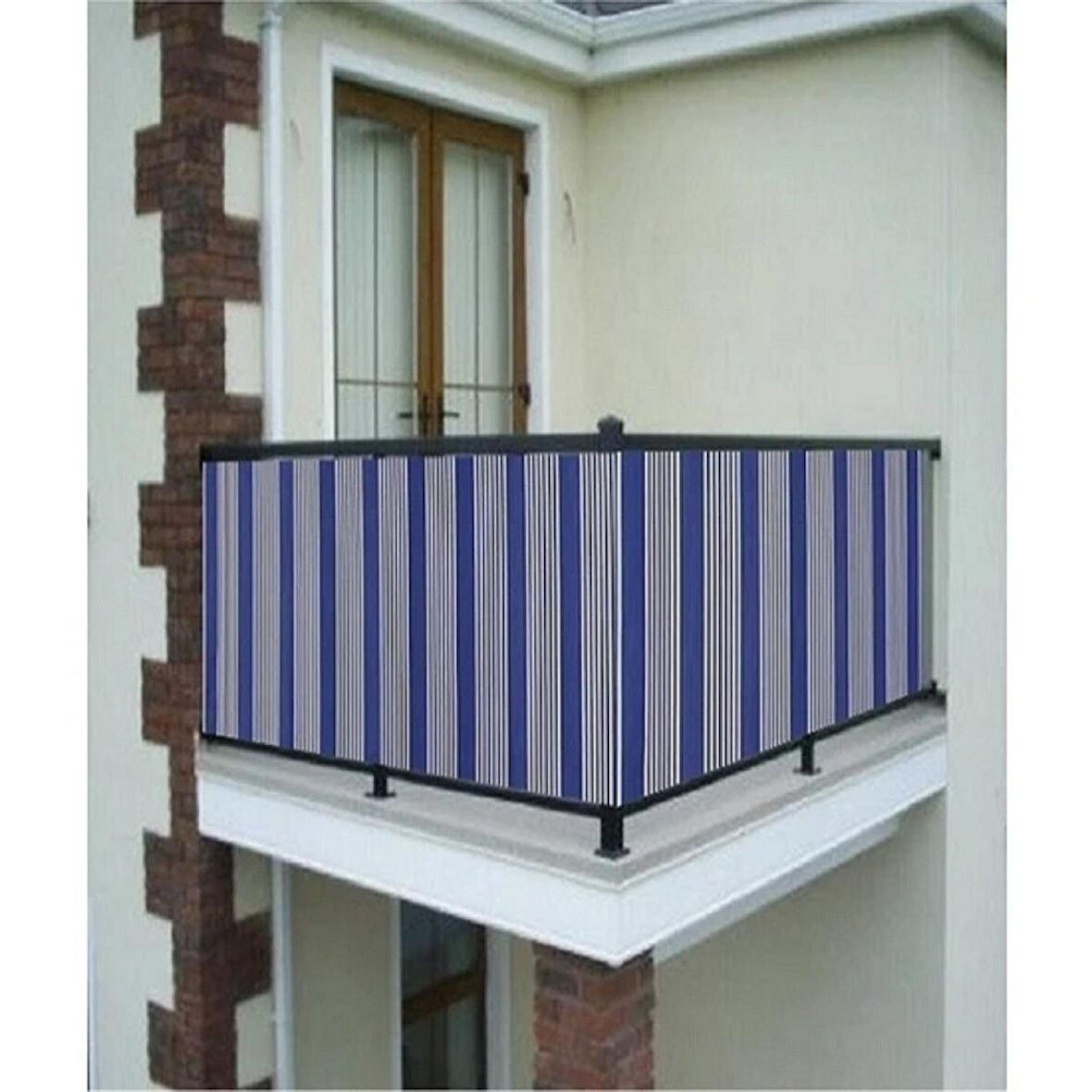 Ceylan Home Balkon Demiri Perdesi Kuş Gözü Mavi İnce 950x80