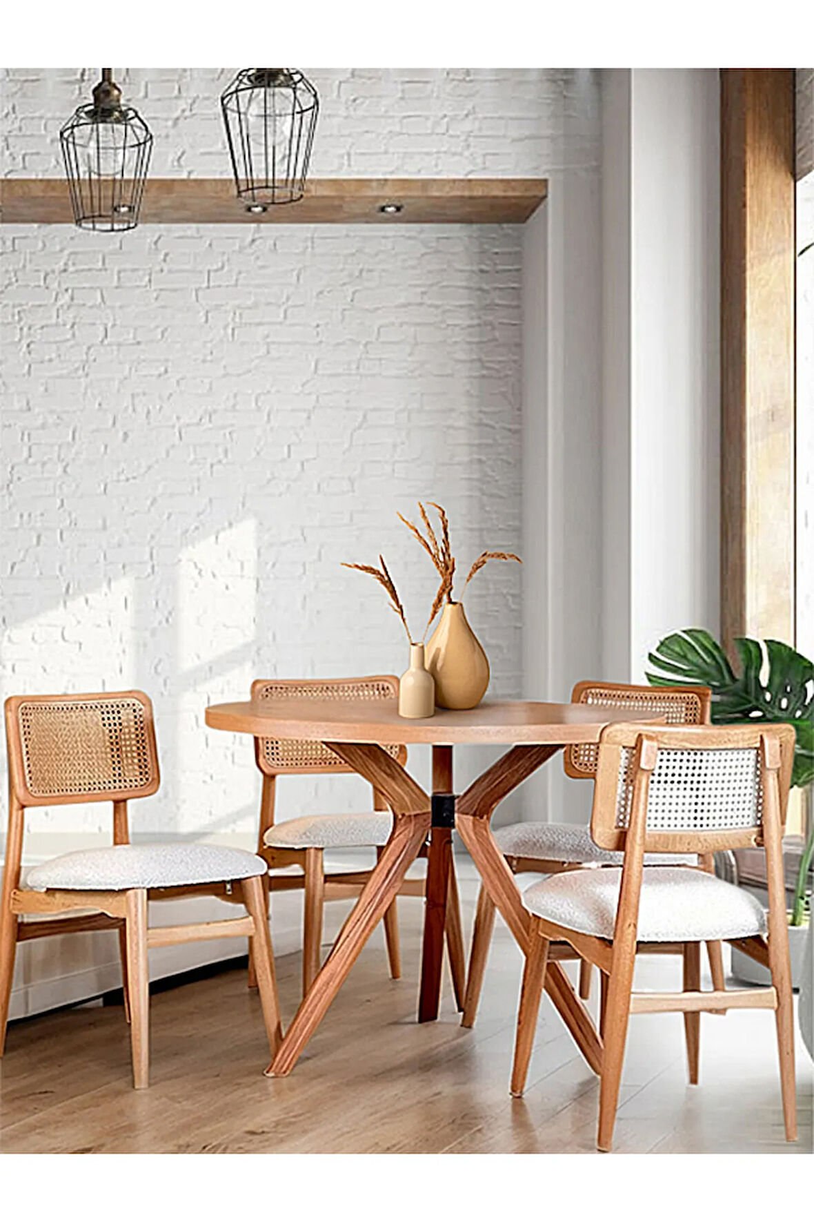 Haven Pergel Natural Ahşap Yemek Masası 90x90