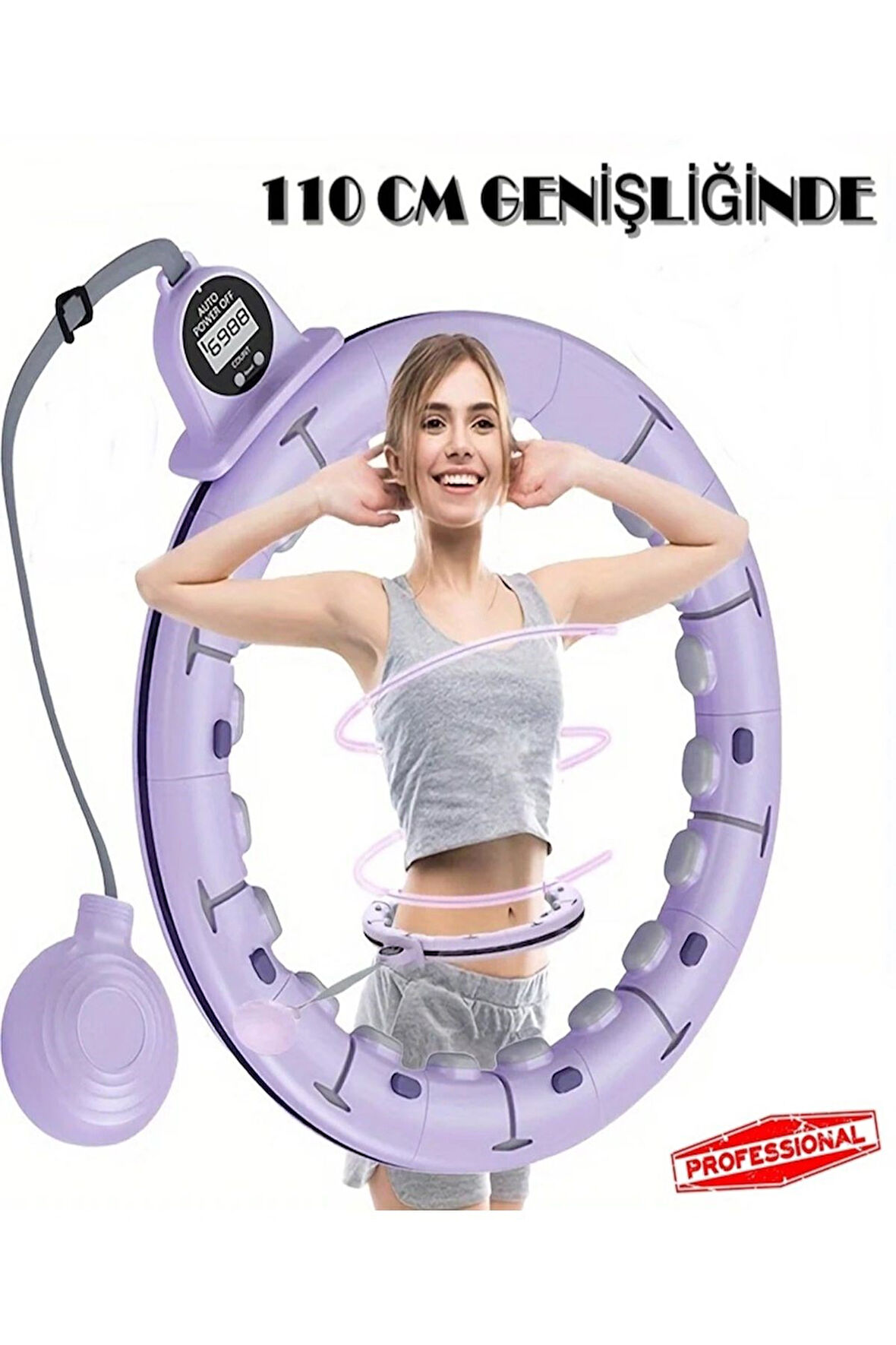 Smart LCD Ekranlı Masajlı Hulahop – Ayarlanabilir Ağırlıklı Egzersiz Çemberi