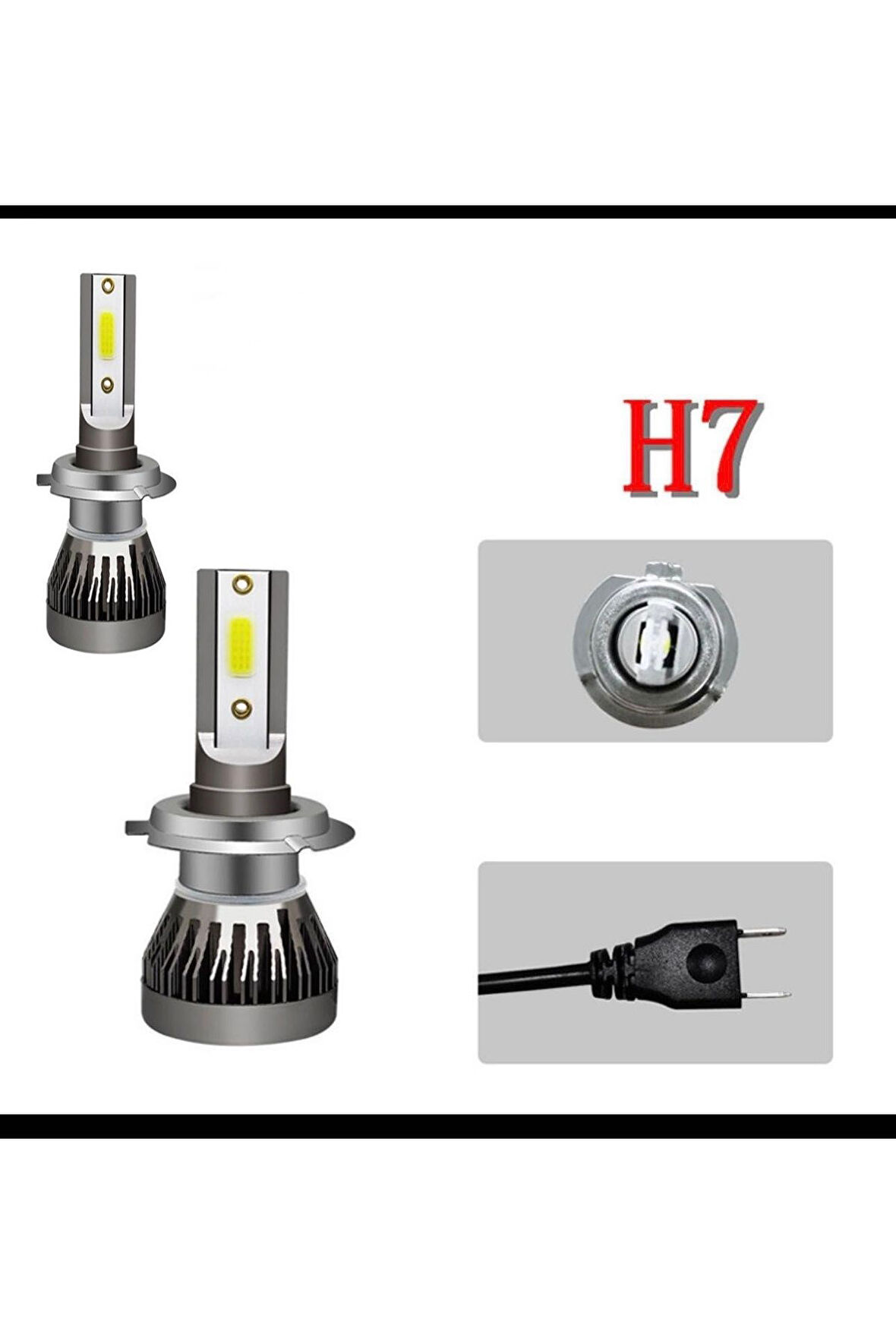 H7  Led Xenon Ampulü Yeni Nesil Şimşek Etkili Led Xenon Far