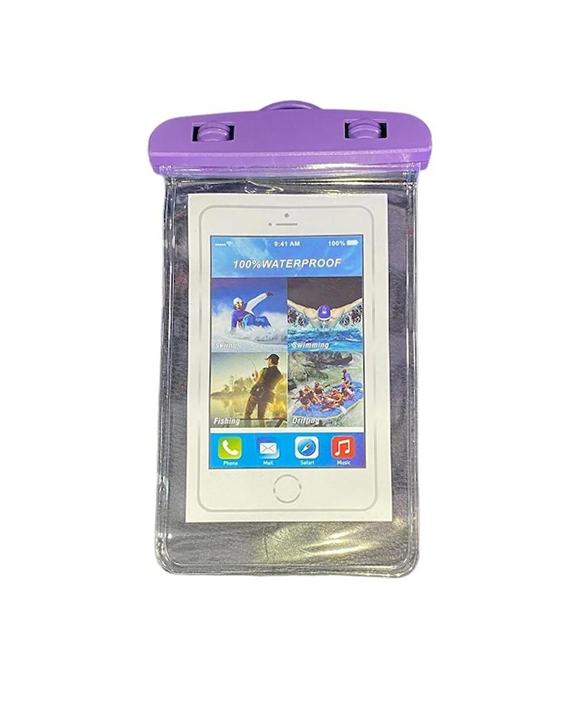 Waterproof Universal Su Gecirmez Su Alti Dokunmatik Telefon Kilifi, Boyun Askili, Deniz, Havuz Icin Kılıf MOR