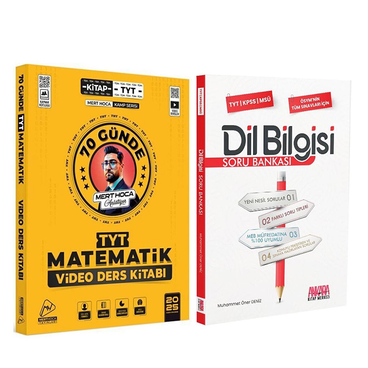 Mert Hoca TYT 70 Günde Matematik Kampı ve AKM Dil Bilgisi Soru Bankası Seti 2 Kitap