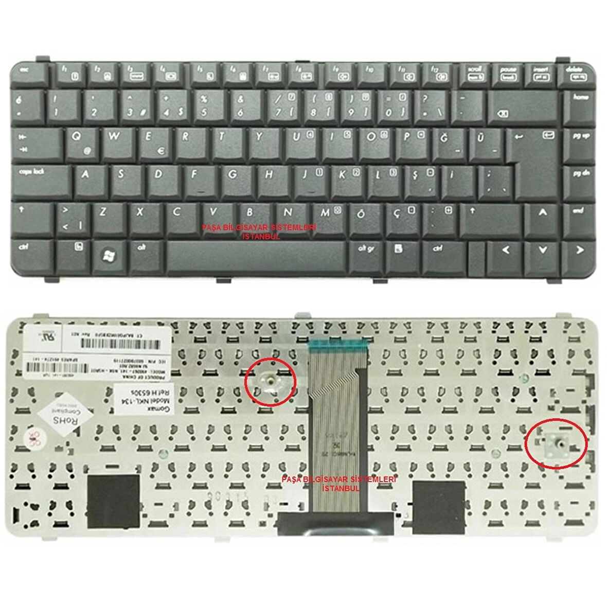 Hp Compaq MP-05583US-9301, MP-05583US-9302 Uyumlu Klavye Tuş Takımı Q TR Siyah