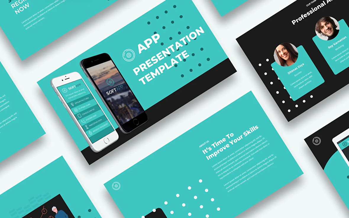 App Presentation Google Slides Teması