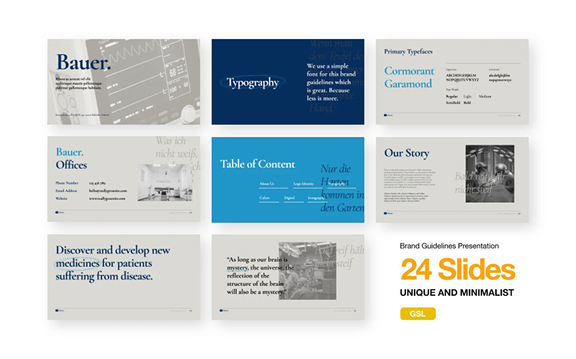 Bauer - Brand Guidelines Google Slides Teması
