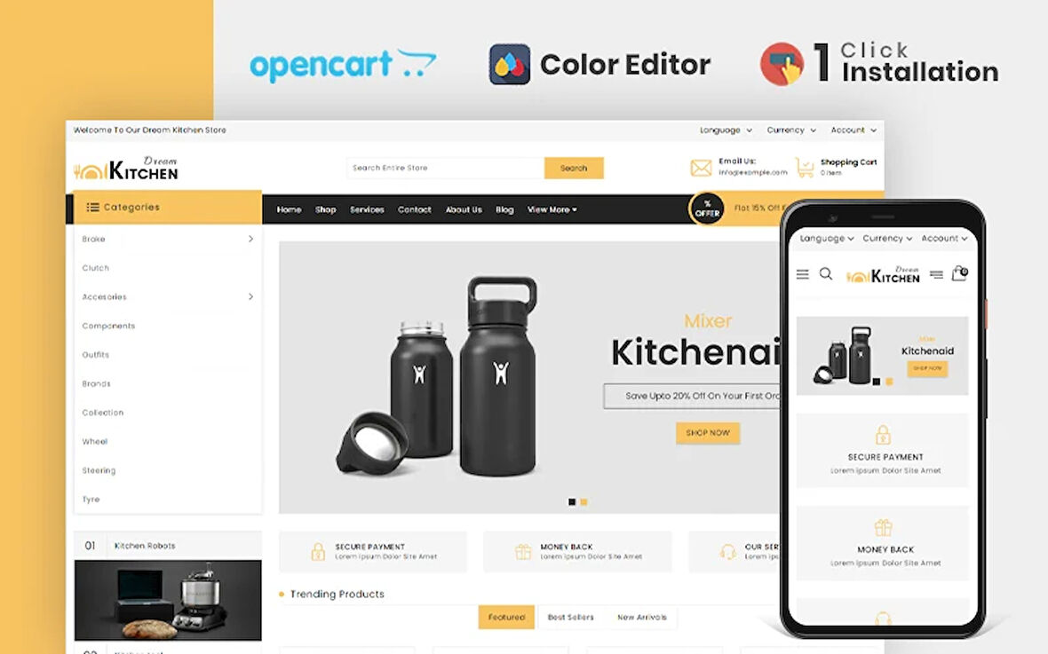Dream - Kitchen Accessories Store OpenCard Teması