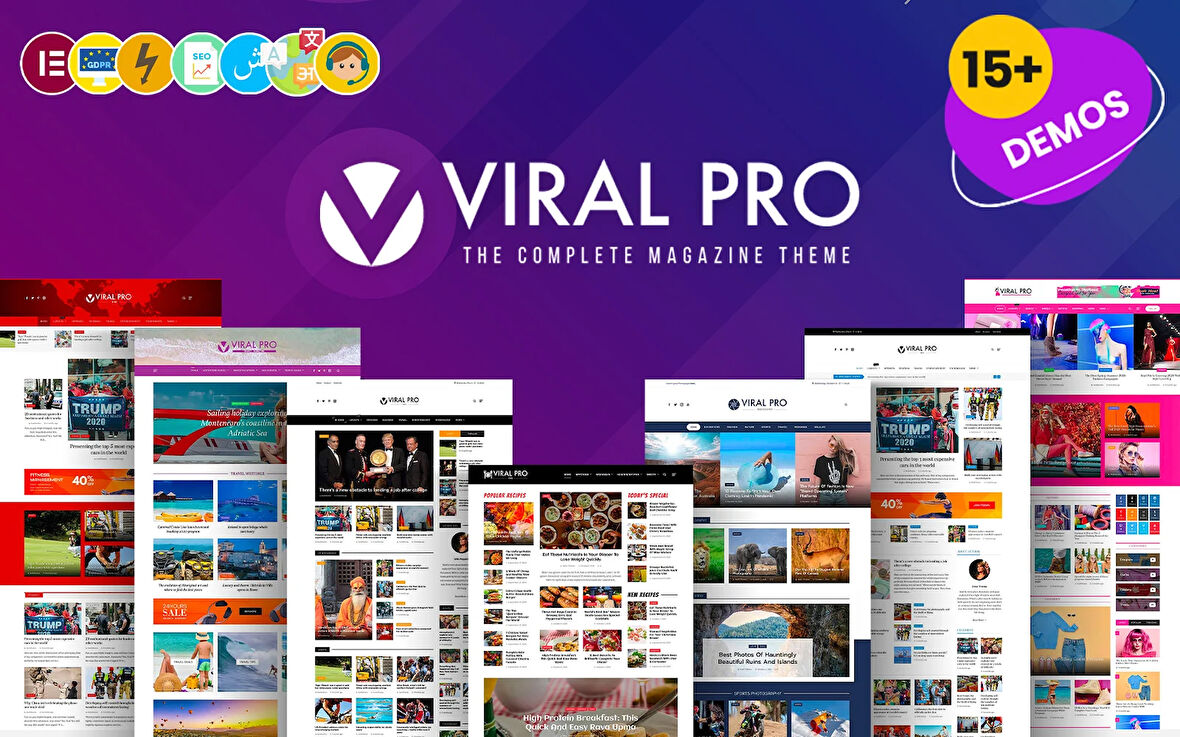 Viral Pro - Modern & Creative Newspaper Magazine, Blog & News Wordpress Teması