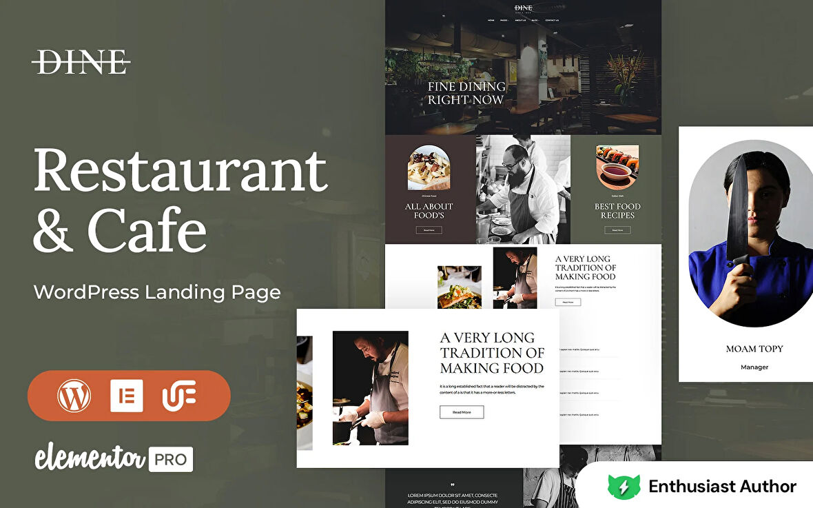 Dine - Restaurant And Cafe Wordpress Teması