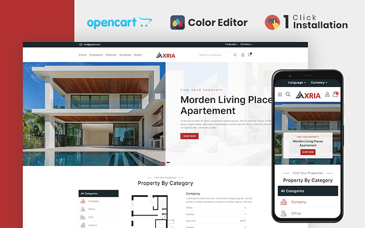 Axria - Real Estate Agency OpenCard Teması