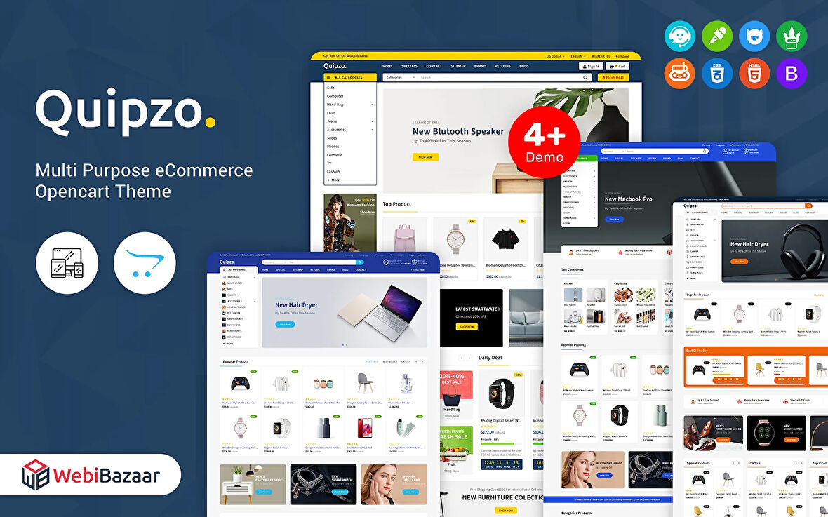 Quipzo - Modern & MultiPurpose OpenCard Teması