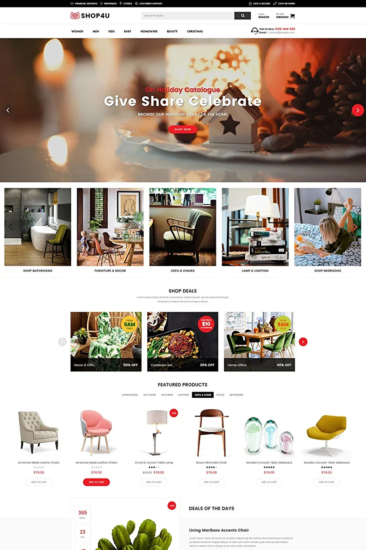 Shop4U - Modern MarketPlace WooCommerce Teması