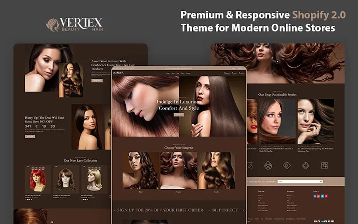 Vertex – Hair Wigs & Extensions Shopify Teması