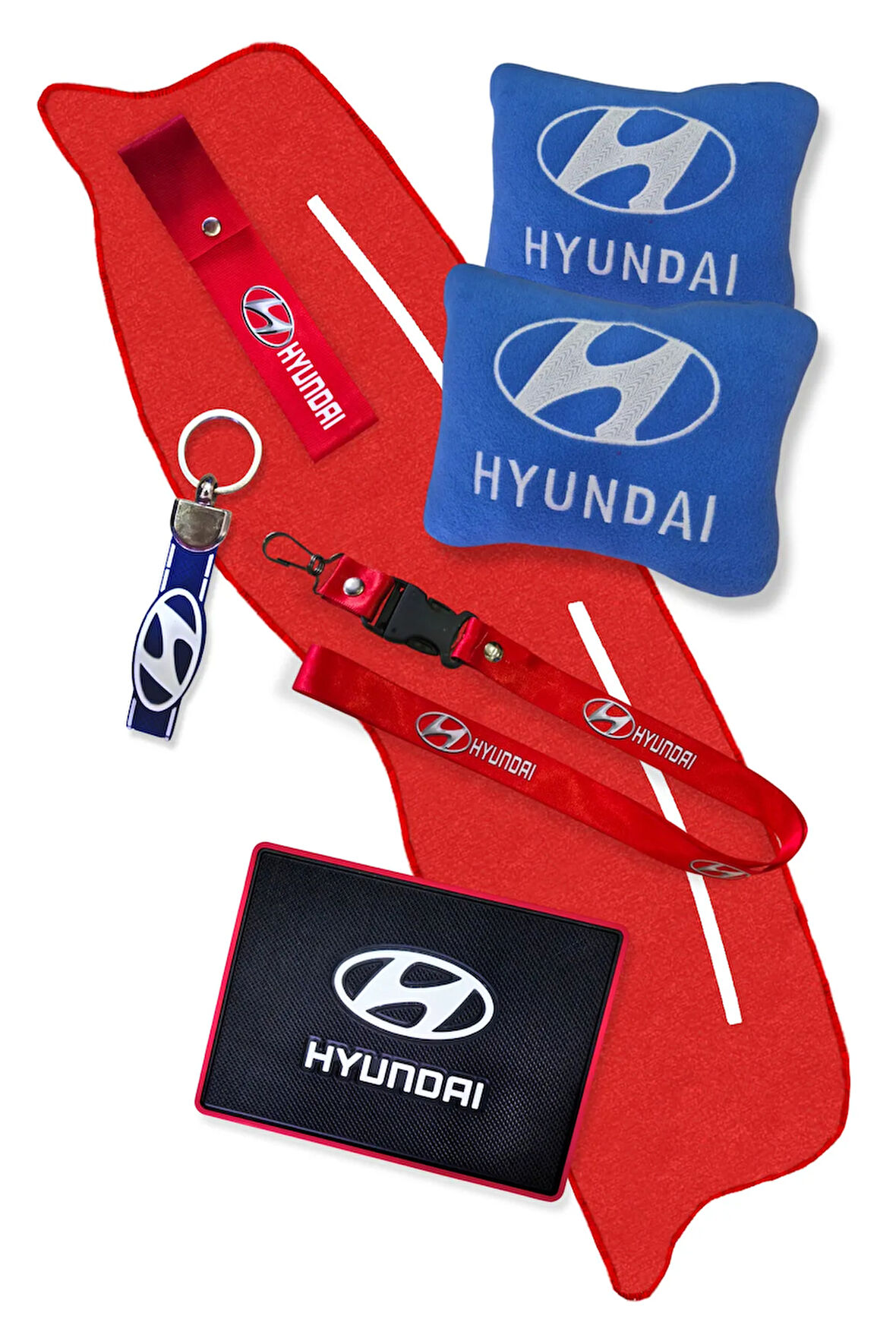 Hyundai Accent Yumurta Kasa Kırmızı Torpido Koruma Halısı | Hyundai Mavi Yastık Araç Oto Aksesuar