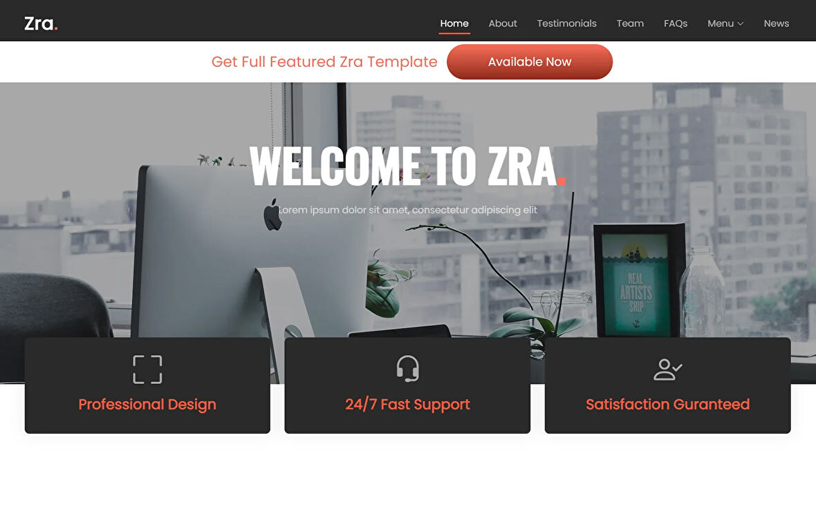 Zra - Multi-Purpose Landing Page HTML&CSS Teması