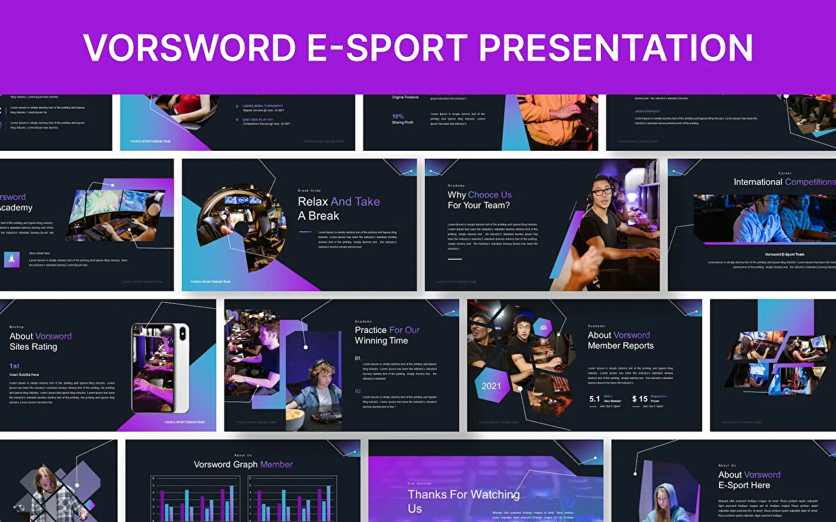 Vorsword - Esport Google Slide Google Slides Teması