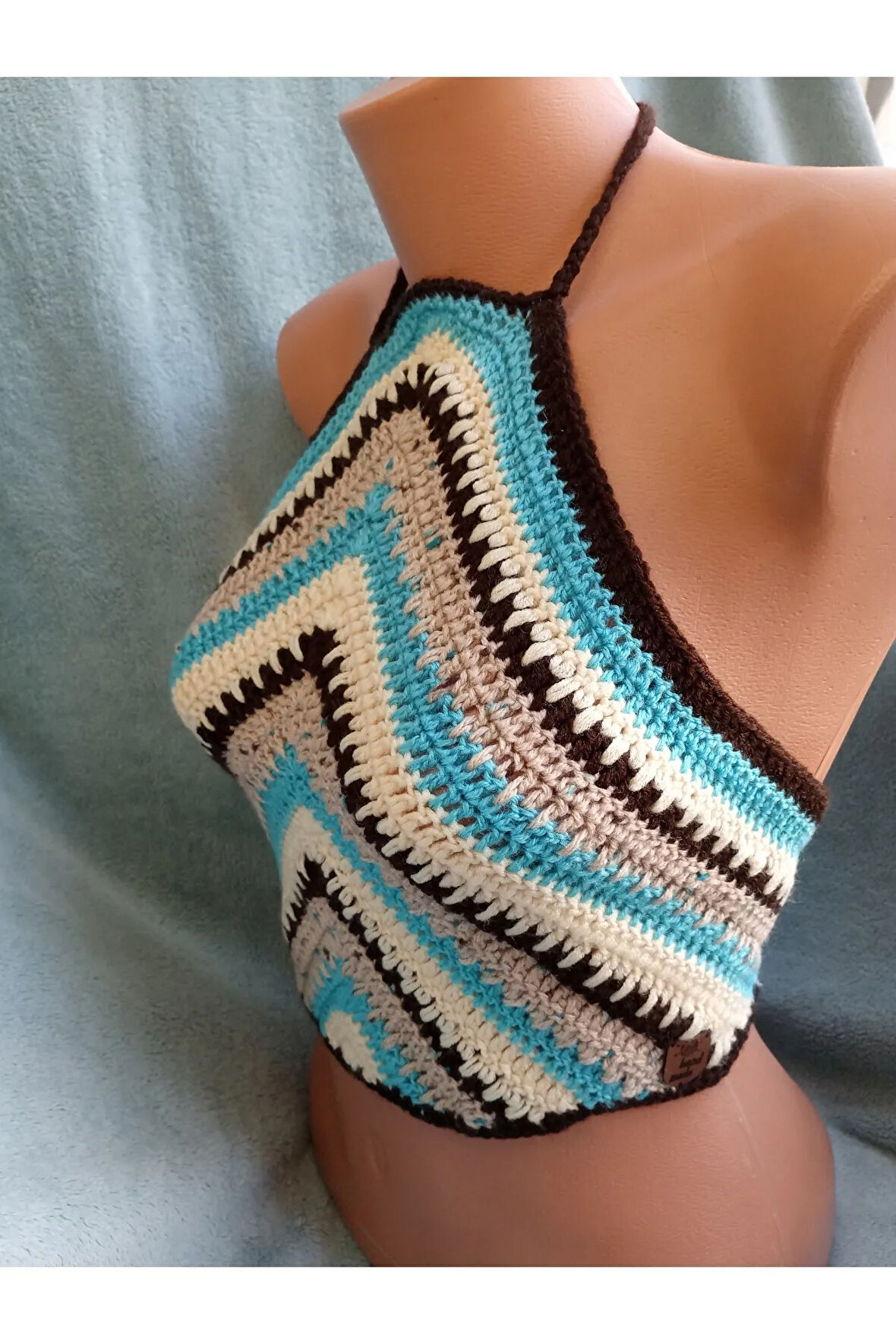 Vip Handmade Halter Yaka Crop Top Büstiyer