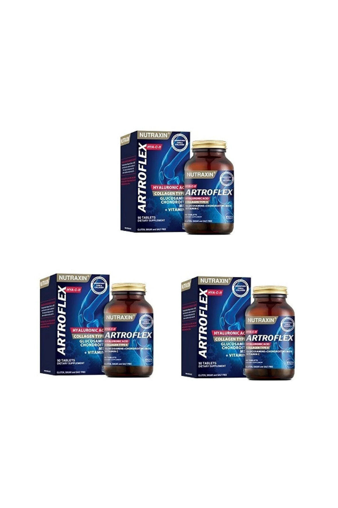 Normal Kolajen Oluşumuna Katkıda Bulunan Artroflex Hya C-ıı 90 Tablet*3