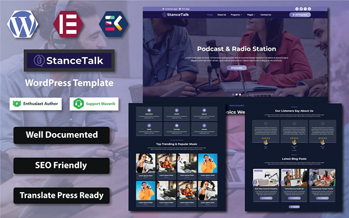 Stance Talk - Podcast & Radio Station Wordpress Teması