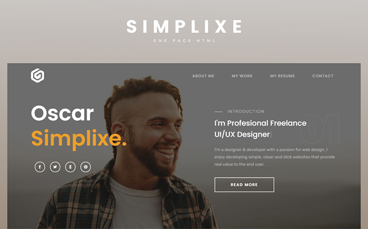 Simplixe - Personal Portfolio Landing Page HTML&CSS Teması