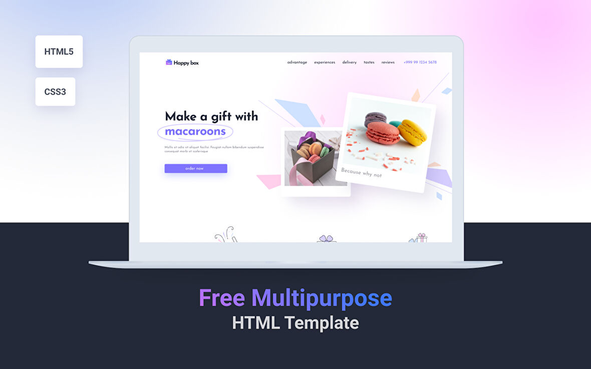 HappyBox — Multipurpose Colorful Landing Page HTML&CSS Teması