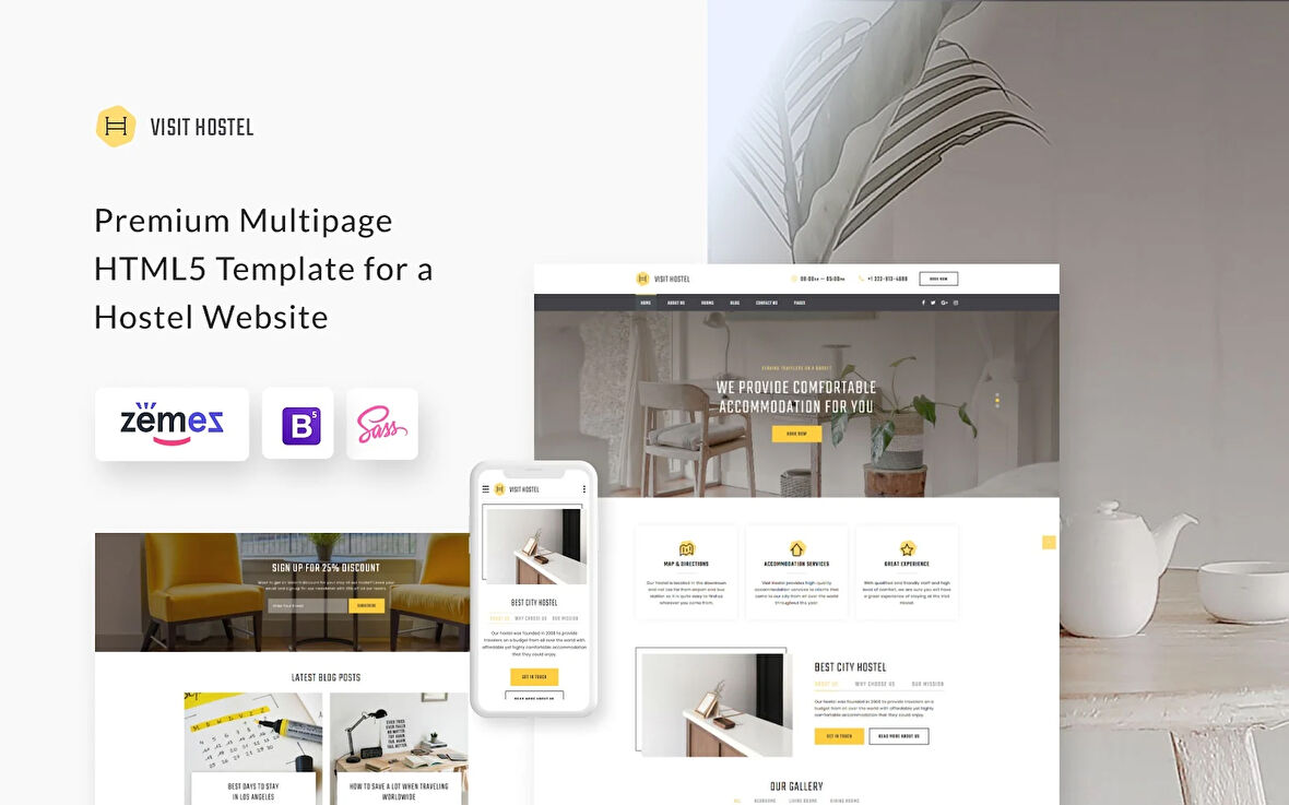 Visit Hostel - Hostel HTML&CSS Teması