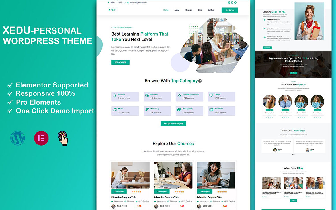 Xedu-Personal Portfolio Wordpress Teması