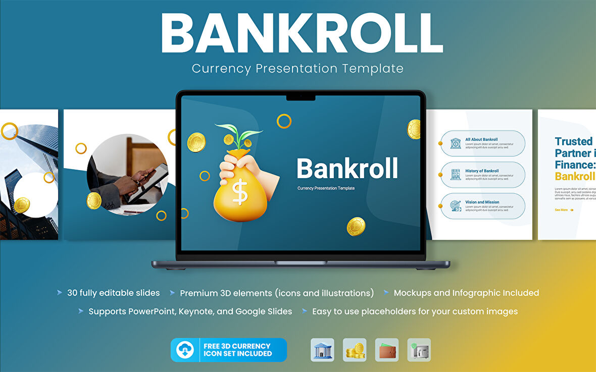 Bankroll - Currency Presentation Google Slides Teması