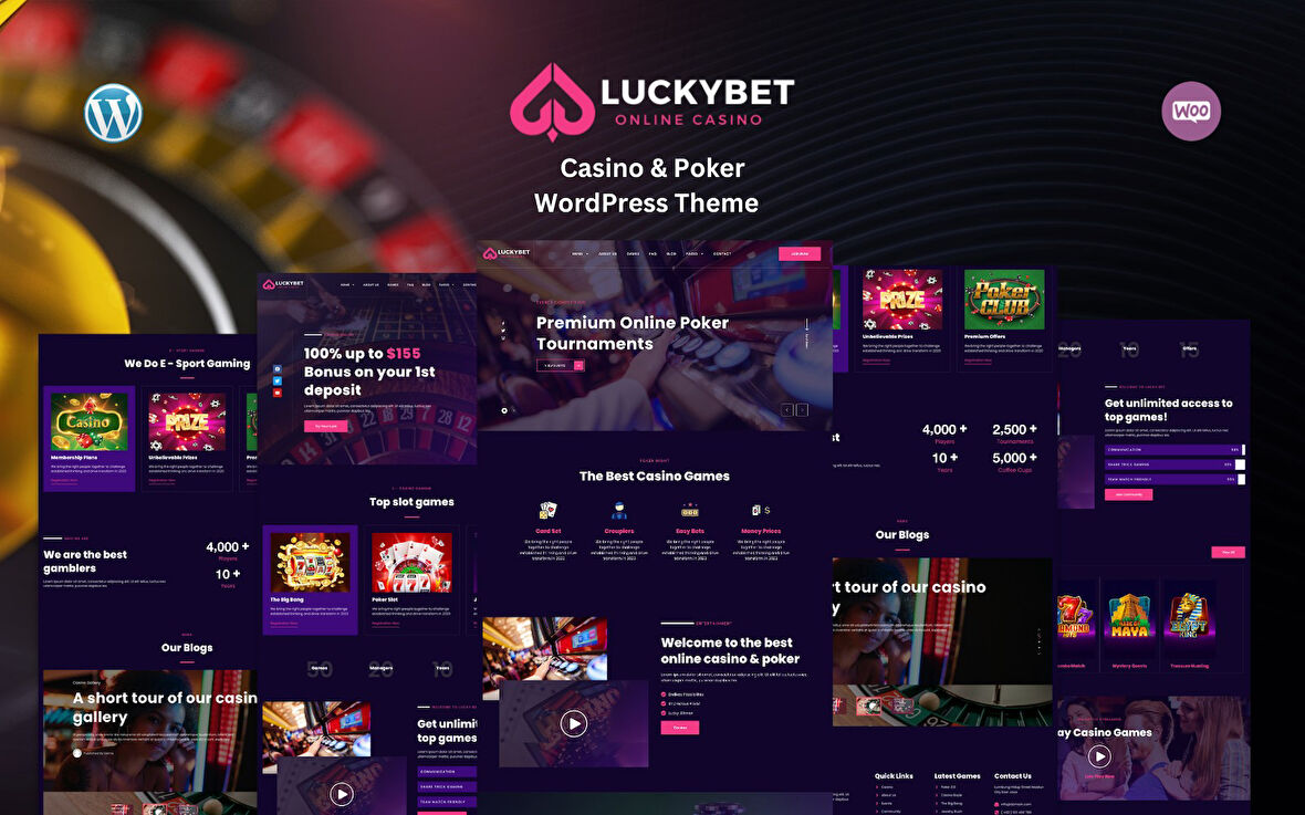 Lucky Bet - Casino & Poker Wordpress Teması