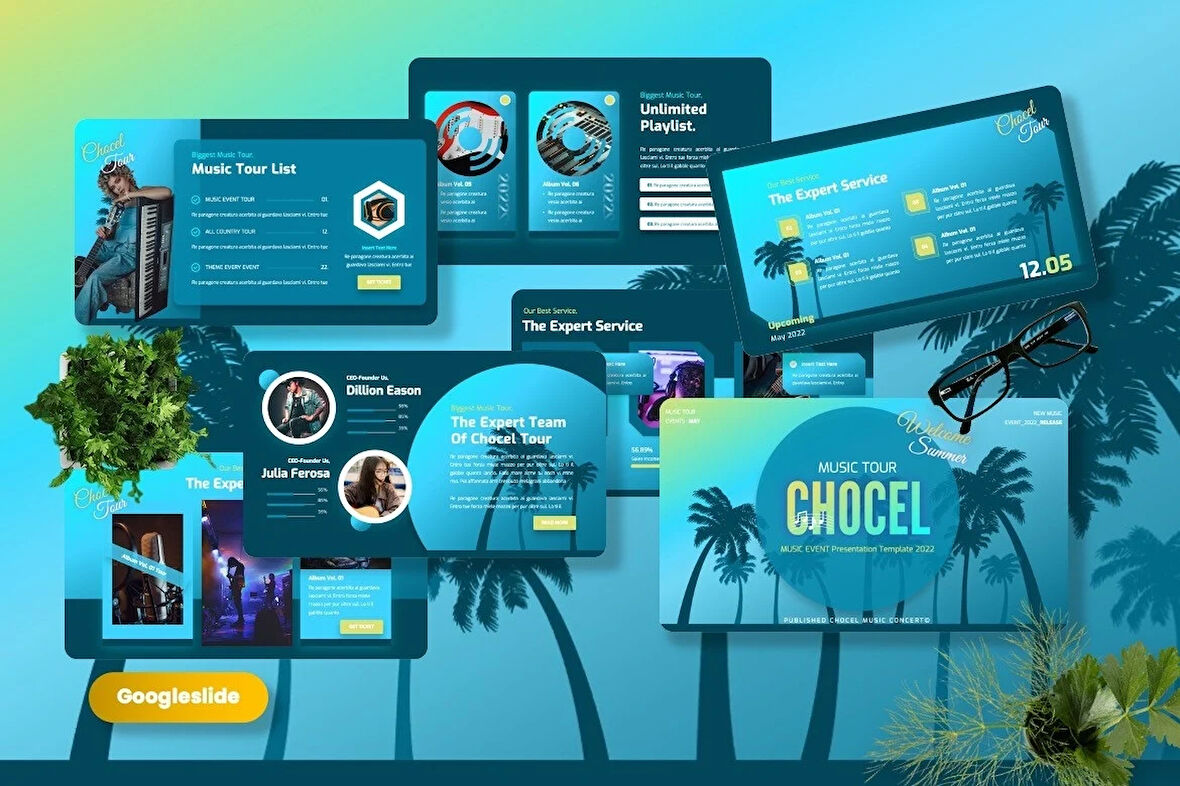 Chocel - Music Events Google Slides Teması