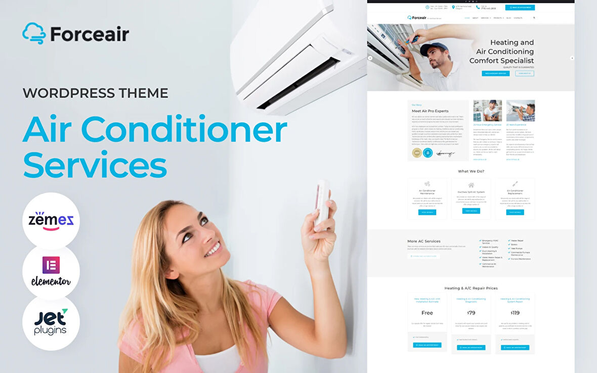 Forceair - Air Condition & Heating Wordpress Teması