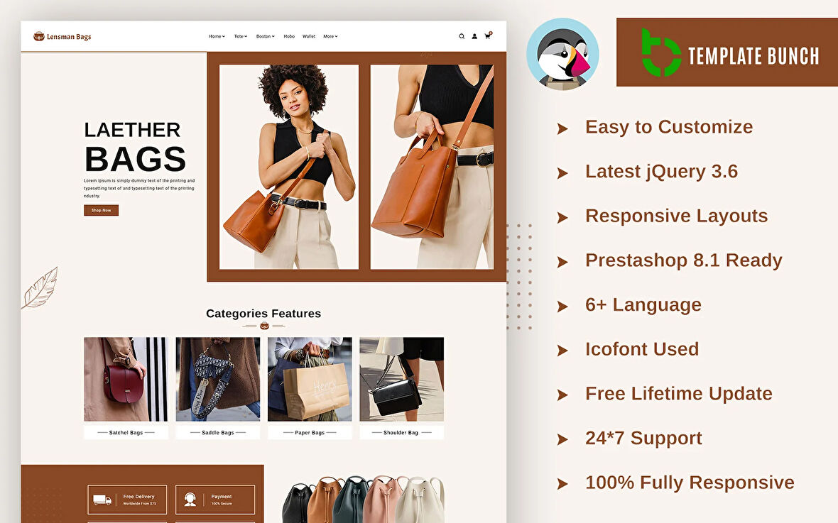Lensman Bags - Fashion Store PrestaShop Teması