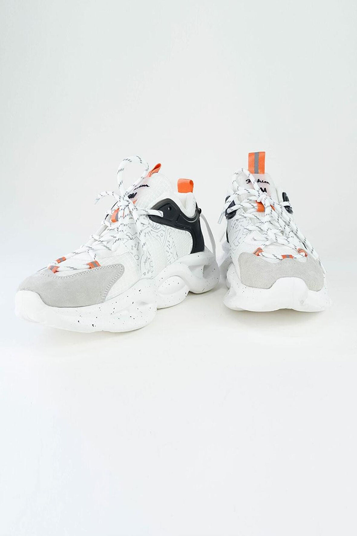 545 guja Tasarım Yüksek Tabanlı Beyaz Erkek Sneaker