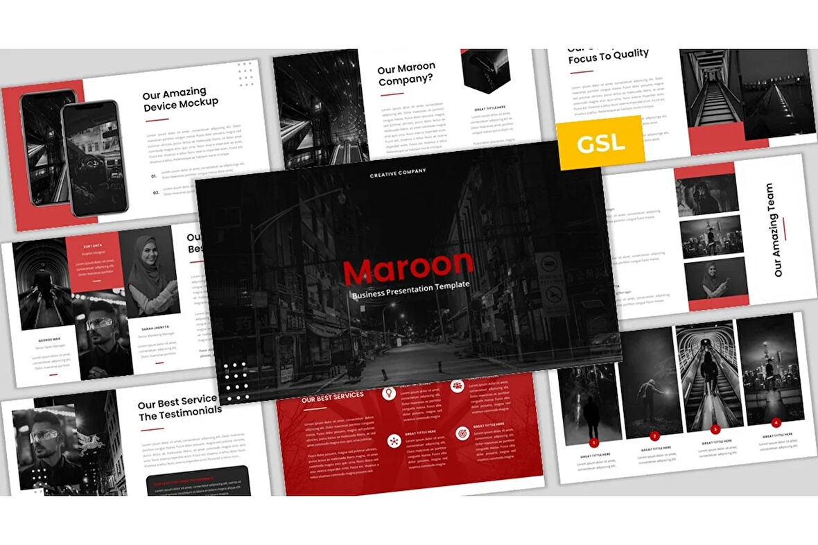 Maroon - Business Google Slides Teması
