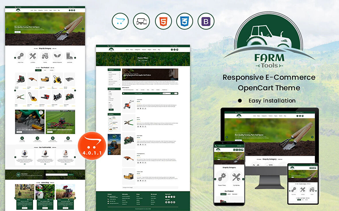 FarmTools - Farm Store OpenCard Teması
