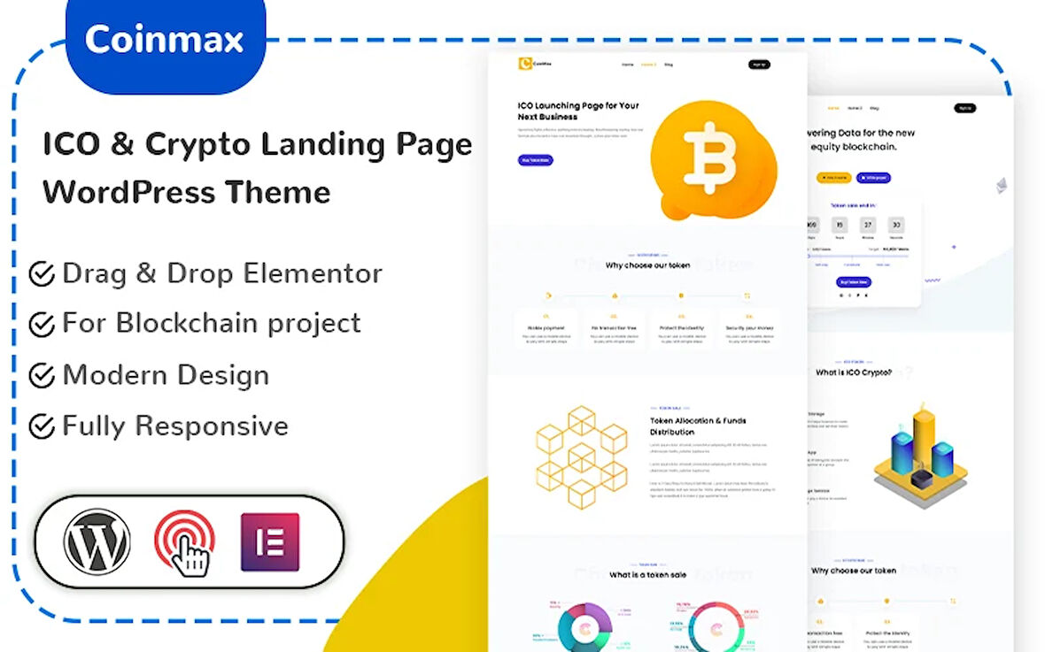 Coinmax - ICO & Crypto Landing Page Wordpress Teması