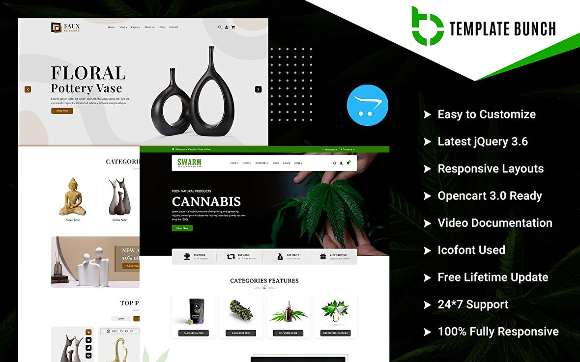 Swarm - Cannabis and Ceramic OpenCard Teması