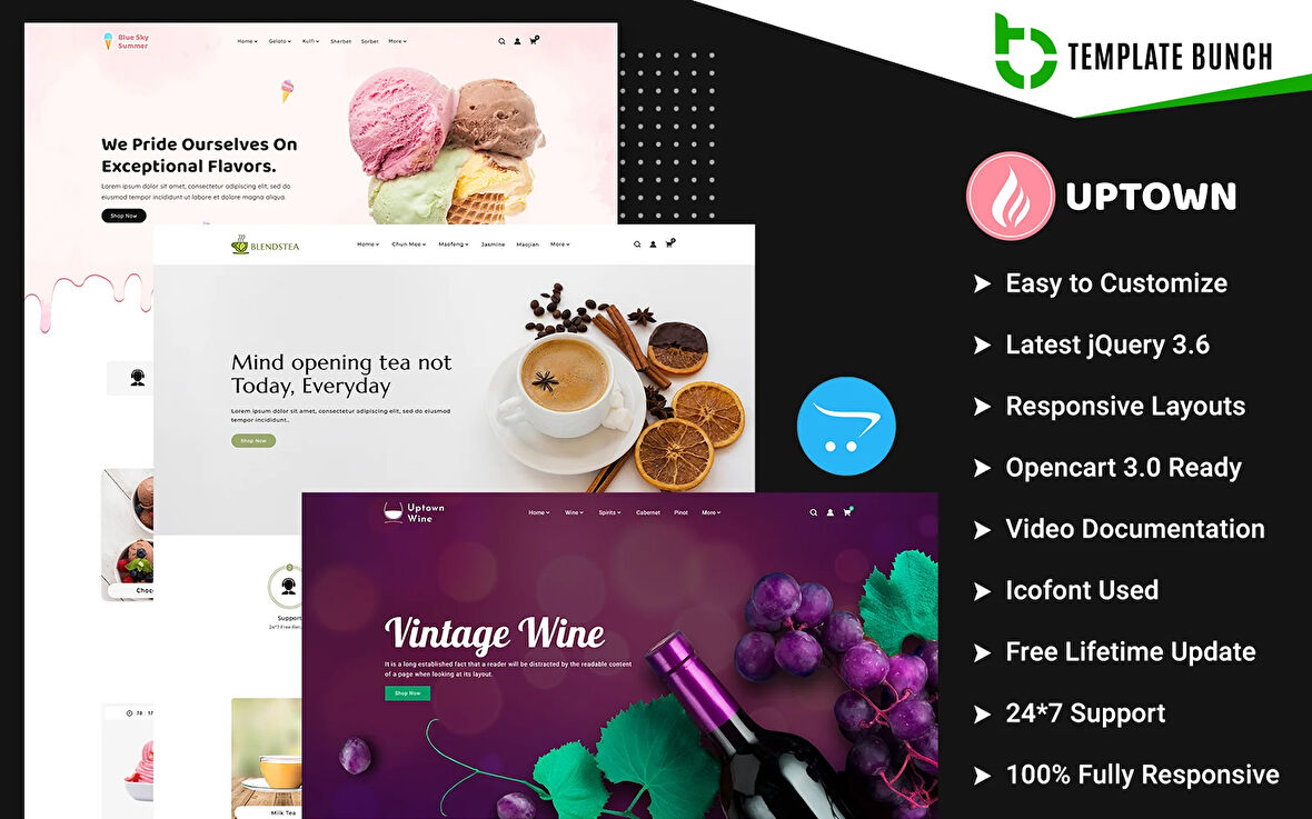 Uptown - Summer and Tea With Wine OpenCard Teması