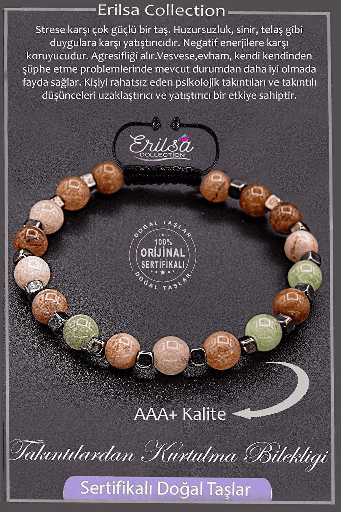 Sertifikalı AAA+ Kalite Gerçek Terahertz - Takıntılardan Kurtulma Bilekliği