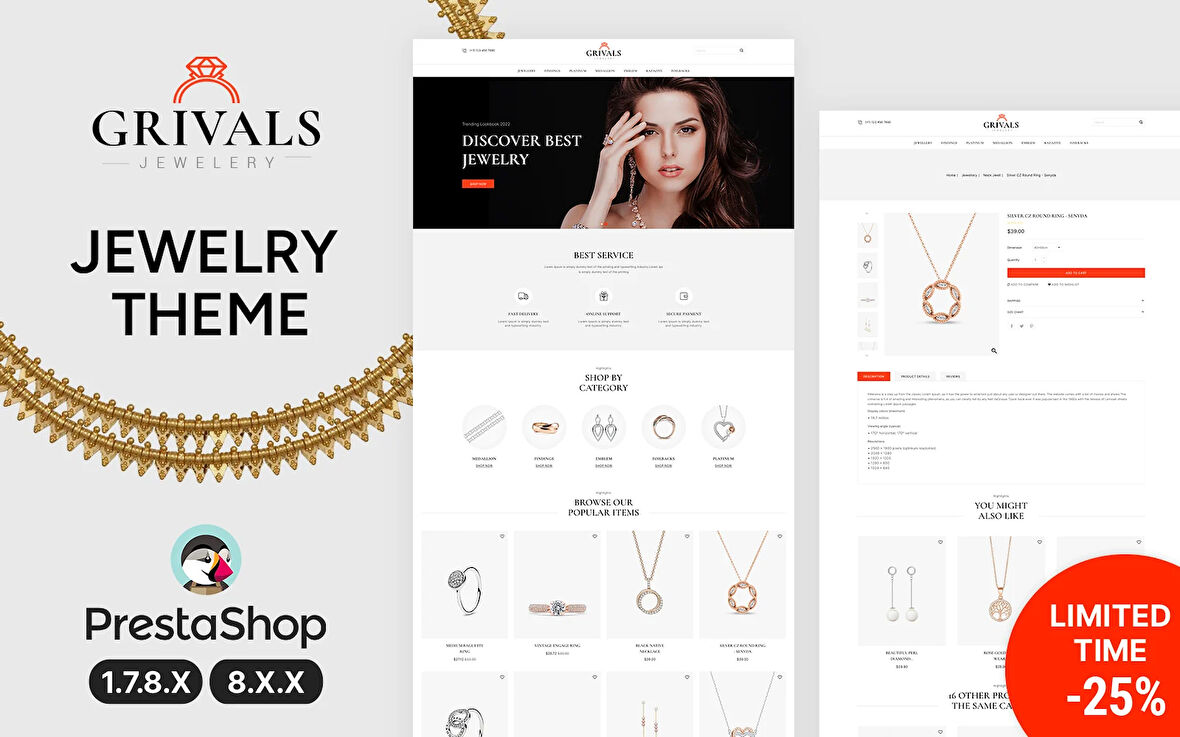 Grivals - Jewelry and Diamond PrestaShop Teması