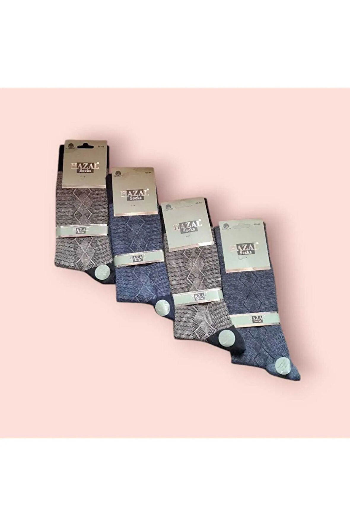 Dikişsiz Jakarlı Pamuklu Erkek Soket Çorap 4'lü