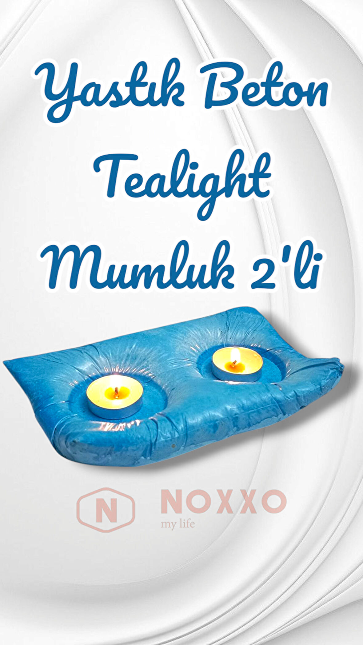 Dekoratif El Yapımı Beton Yastık Mumluk 2’li Tealight Mumluk Modern Dekor İç Mekan İçin Şık Tasarım