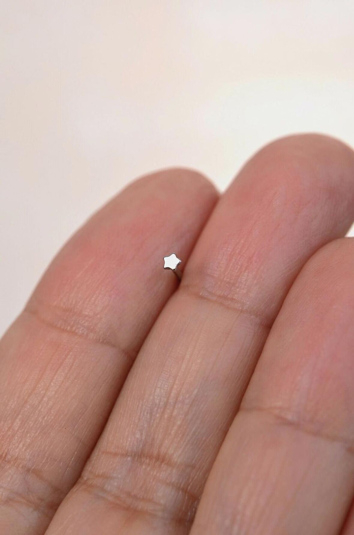 316 L Çelik Mini Yıldız Hızma Burun Piercingi Gümüş Renk