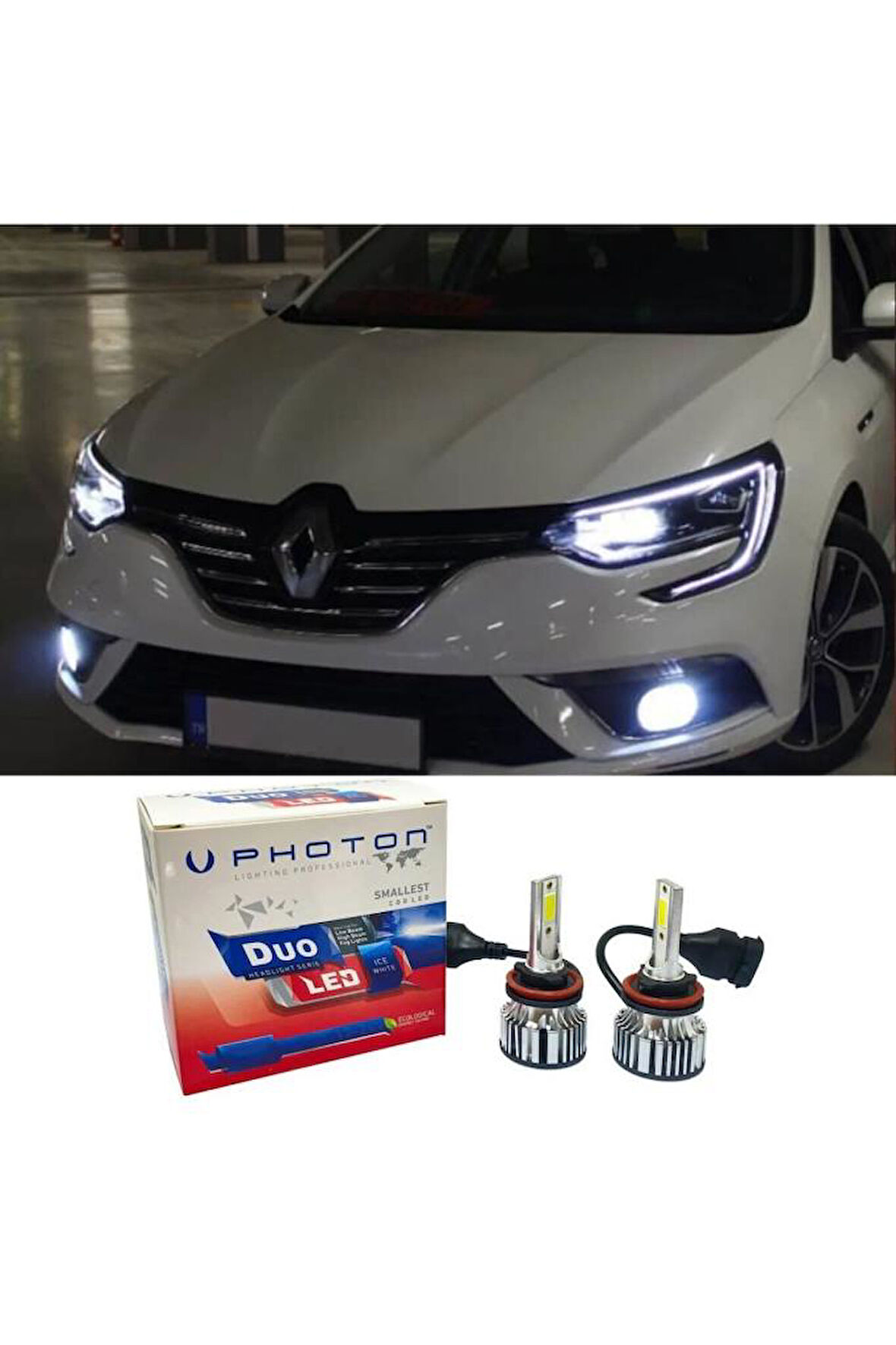 Renault Megane 4 Uyumlu Led Xenon Uzun Far Ampulü H7 Duo Yeni Seri Beyaz