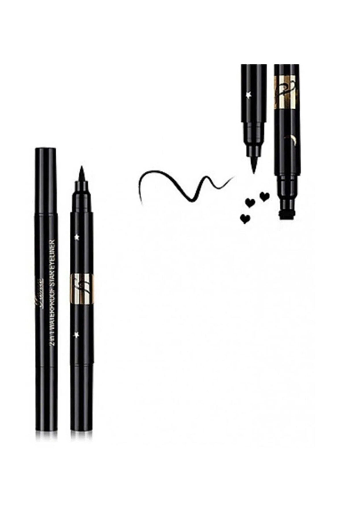 Bir Tarafı Kalem Bir Tarafı Kalp Baskılı Eyeliner