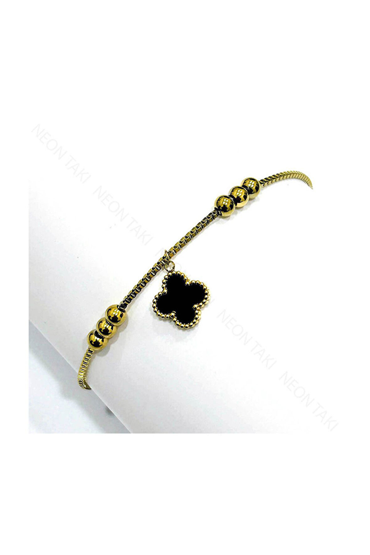 Van Figürlü Ve Topçuk Zincirli, Paslanmaz Çelik Halhal 11, Altın Renk